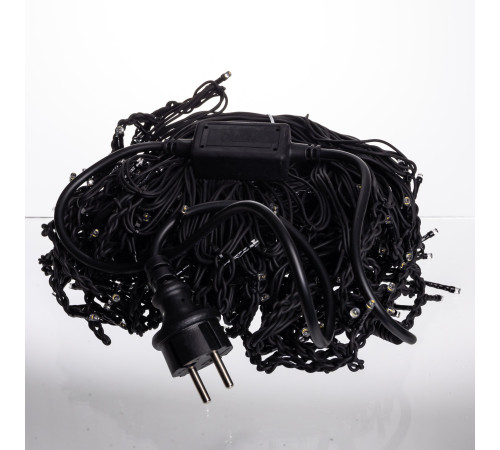 Гірлянда вулична Бахрома 335 LED, 20 м, від мережі, чорний кабель, жовтий