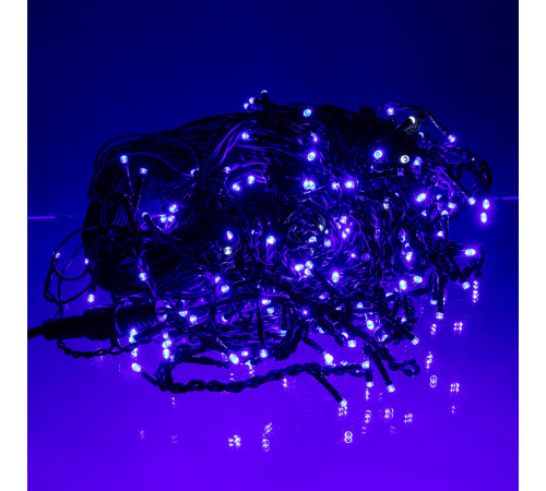 Гірлянда вулична Бахрома 335 LED, 20 м, від мережі, чорний кабель, синій