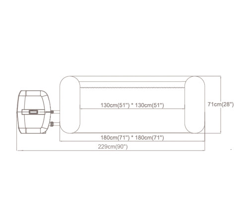 Джакузі-SPA надувне Bestway 6001R Lay-Z Cabo 6‑місне