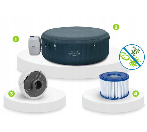 Джакузі-SPA надувне Bestway 6001D SPA Lay‑Z Miami Green 6‑місне