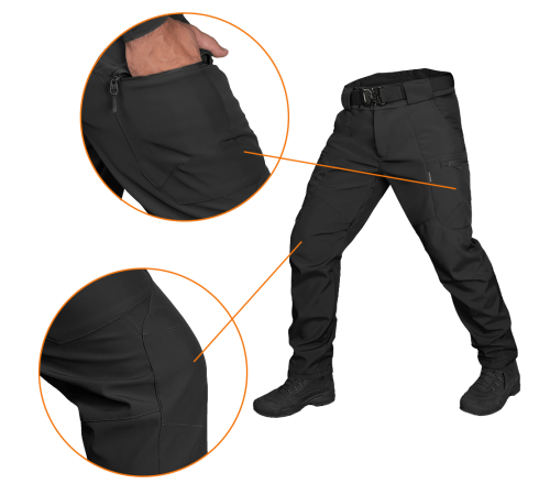 Штани SoftShell Vent Чорні (7364), XXL Штани SoftShell Vent Чорні (7364), XXL
