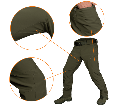 Штани SoftShell Mesh Олива (7307), S Штани SoftShell Mesh Олива (7307), S