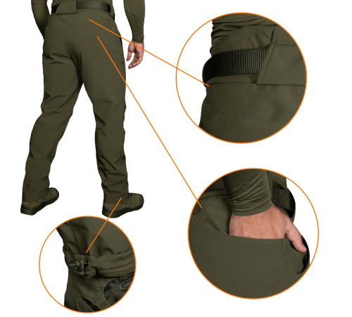 Штани SoftShell Mesh Олива (7307), S Штани SoftShell Mesh Олива (7307), S