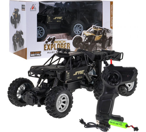 Металевий гусеничний автомобіль Rock Explorer 4x4 для дітей 8+ з дистанційним керуванням 1:18 Гума 6 коліс