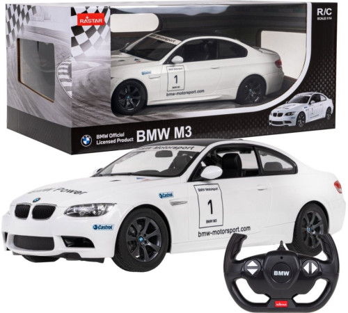BMW M3 білий RASTAR модель 1:14 Автомобіль на дистанційному керуванні + пульт 2,4 ГГц BMW M3 білий RASTAR модель 1:14 Автомобіль на дистанційному керуванні + пульт 2,4 ГГц