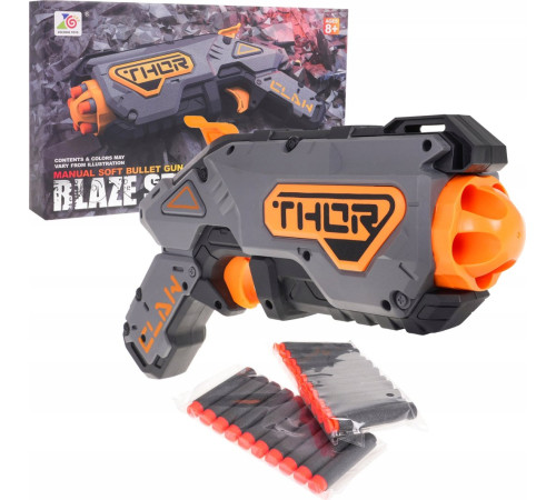 Дитячий іграшковий пістолет Blaze Storm для дітей 8+ 20 безпечних куль + пружинний механізм Сірий ZMI.ZC7150 Дитячий іграшковий пістолет Blaze Storm для дітей 8+ 20 безпечних куль + пружинний механізм Сірий ZMI.ZC7150