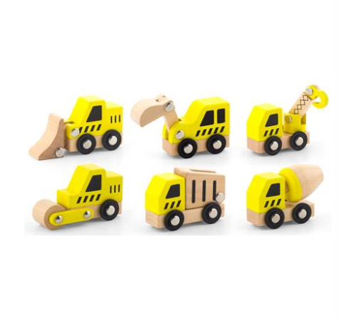 Набір машинок Viga Toys Будтехніка 6 шт. (50541) Набір машинок Viga Toys Будтехніка 6 шт. (50541)