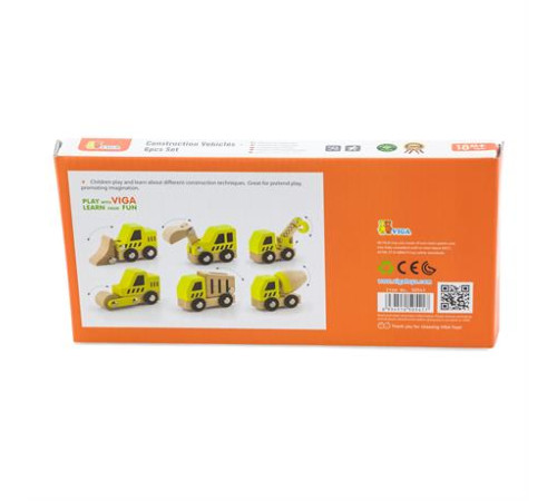 Набір машинок Viga Toys Будтехніка 6 шт. (50541) Набір машинок Viga Toys Будтехніка 6 шт. (50541)