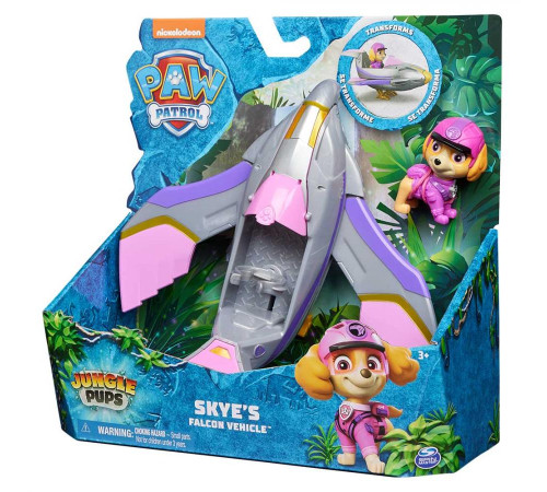 Машинка-трансформер дитяча Spin Master З водієм у джунглях Скай "Щенячий патруль"