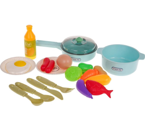 Дитяча кухня Ramiz з функцією звуку на 28 ел. синя