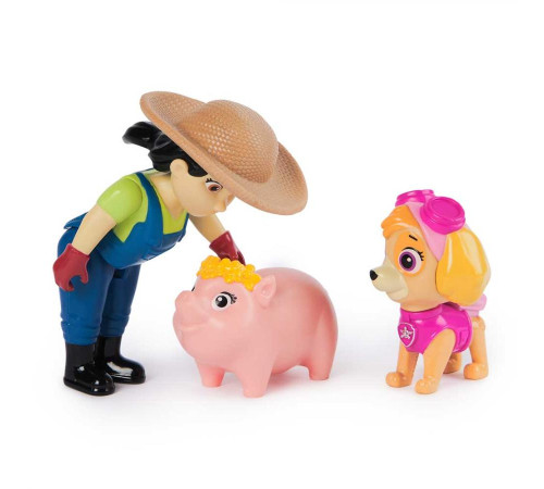 Фігурки Spin Master Цуценяти-рятівника Скай, фермера Юмі та свинки "Щенячий патруль"