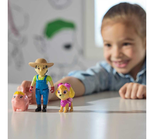 Фігурки Spin Master Цуценяти-рятівника Скай, фермера Юмі та свинки "Щенячий патруль"