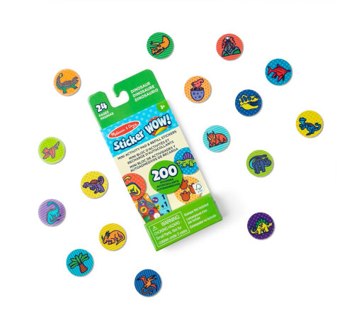 Дитячий мініблокнот Spin Master З наліпками для штампу Динозавтри Melissa and Doug. Sticker WOW