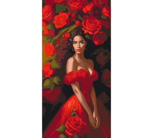 Картина за номерами ArtCraft Спокуса в червоному 40х80 см (10145-AC)