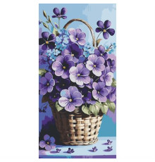 Картина за номерами ArtCraft Фіалки в кошику 40х80 см (13089-AC)