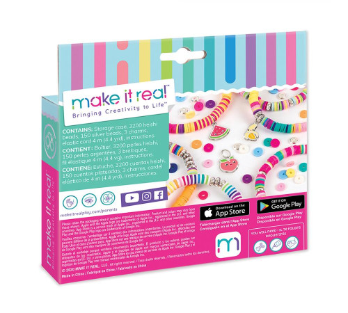 Набір для створення браслетів Make it Real З намистинами Хейші та футляром для зберігання Соковиті кольори