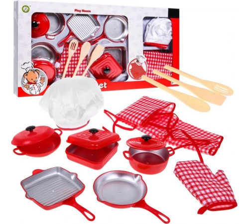 Дитячий набір Red little Chef 3+ Костюм кухаря + Каструлі + Аксесуари 14 шт. Дитячий набір Red little Chef 3+ Костюм кухаря + Каструлі + Аксесуари 14 шт.