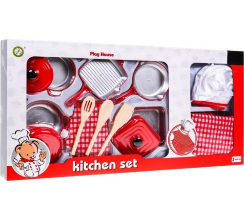 Дитячий набір Red little Chef 3+ Костюм кухаря + Каструлі + Аксесуари 14 шт. Дитячий набір Red little Chef 3+ Костюм кухаря + Каструлі + Аксесуари 14 шт.