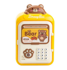 Скарбничка-сейф дитяча Bear з кодовим замком та відбитком пальця, жовтий