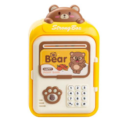 Скарбничка-сейф дитяча Bear з кодовим замком та відбитком пальця, жовтий