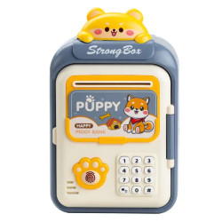 Скарбничка-сейф дитяча Puppy з кодовим замком та відбитком пальця, темно-синій
