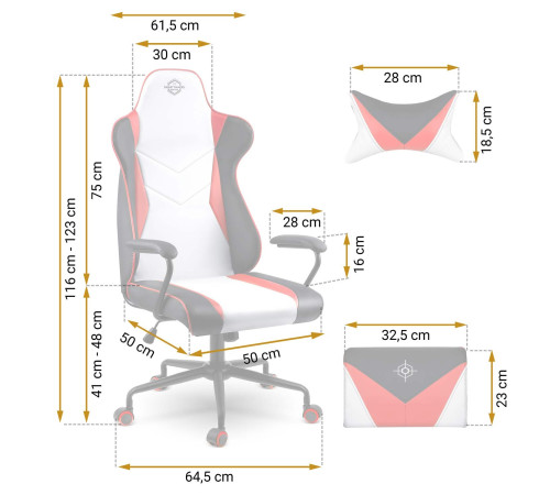 Крісло ігрове Sofotel Miss Fortune 2593 біло-червоне