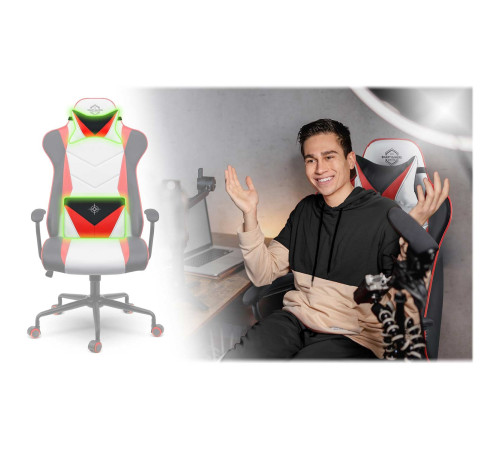 Крісло ігрове Sofotel Miss Fortune 2593 біло-червоне