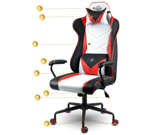 Крісло ігрове Sofotel Miss Fortune 2593 біло-червоне