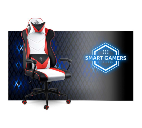 Крісло ігрове Sofotel Miss Fortune 2593 біло-червоне