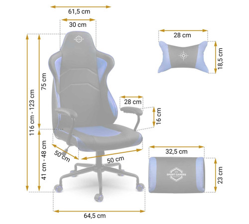 Крісло ігрове Sofotel Yasuo 2591 синє