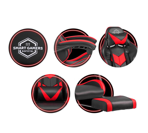 Крісло ігрове Sofotel Cerber чорно-червоне