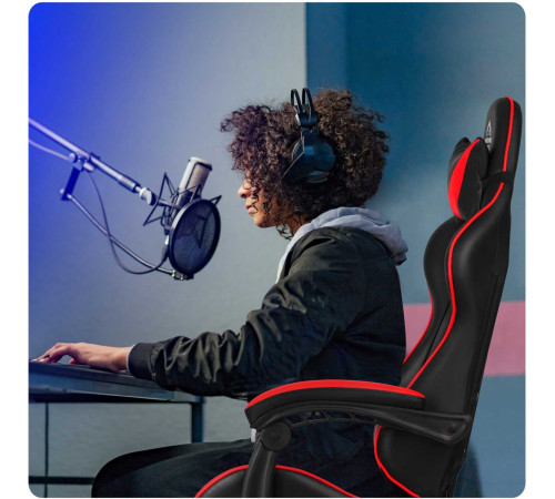 Крісло ігрове Sofotel Cerber чорно-червоне