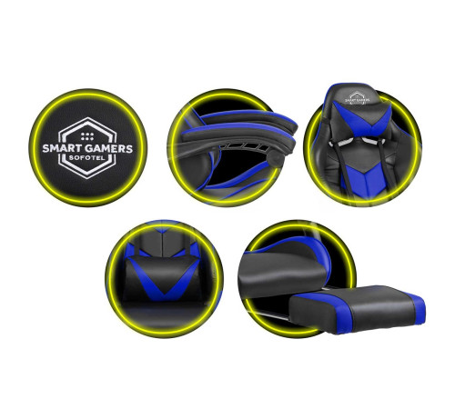 Крісло ігрове Sofotel Cerber чорно-синє