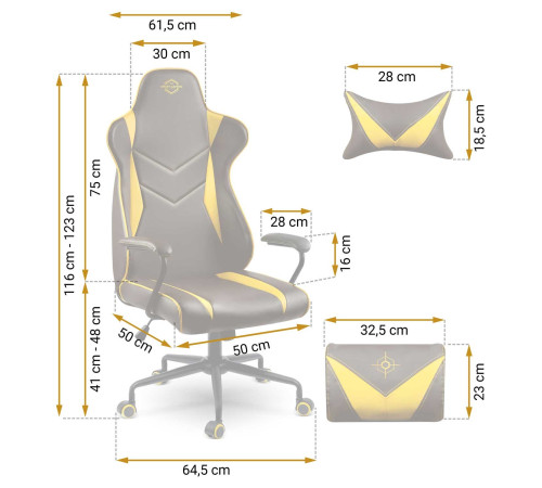 Крісло ігрове Sofotel Blitzcrank 2592 жовте