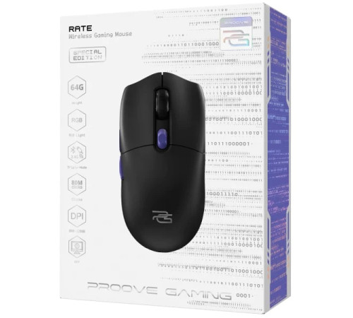 Миша ігрова бездротова Proove Gaming Rate Special Edition чорно-фіолетова