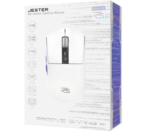 Миша ігрова бездротова Proove Gaming Jester 8K білий