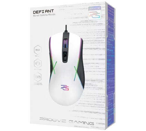 Миша ігрова дротова Proove Gaming Defiant біла