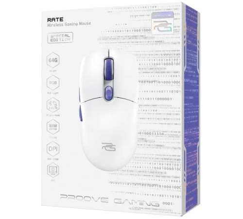 Миша ігрова бездротова Proove Gaming Rate Special Edition біло-фіолетова