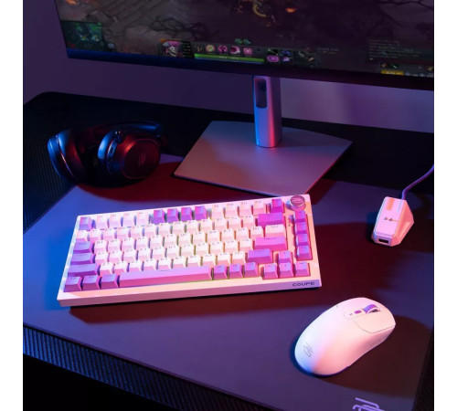 Клавіатура ігрова бездротова Proove Gaming Coupe біло-фіолетова