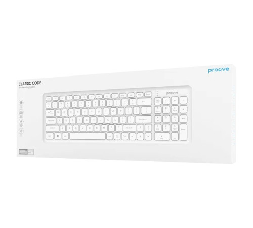 Клавіатура бездротова Proove Classic Code біла