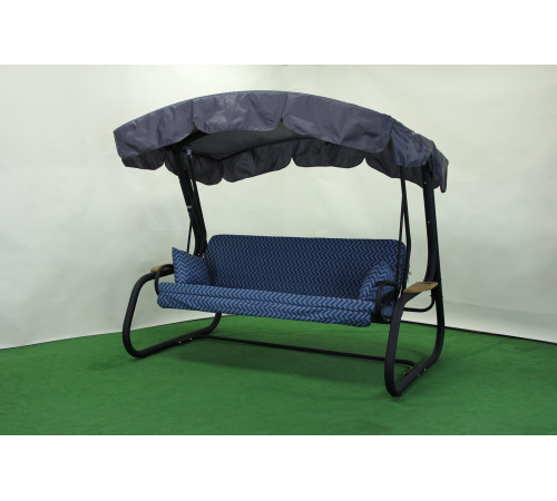 Садова гойдалка GreenGard "Чорна перлина", сіро-синя