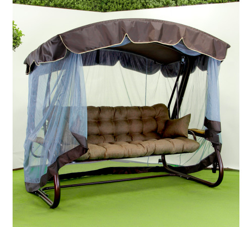 Садова гойдалка GreenGard Аланія Air, коричнево-бежева