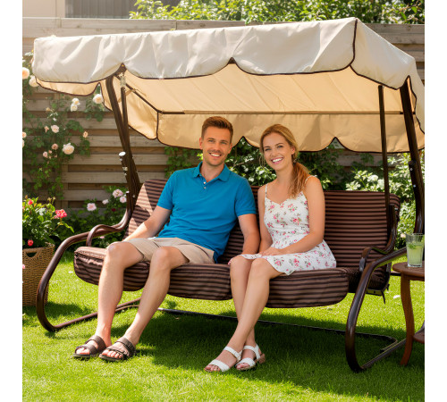 Садова гойдалка GreenGard 009 Бренда, коричнево-бежева