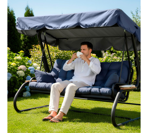 Садова гойдалка GreenGard 038-2 Мішель, синя