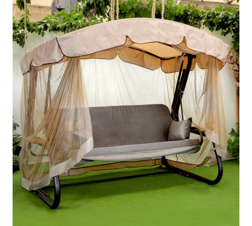 Садова гойдалка GreenGard Камалія Solo, коричнево-бежева