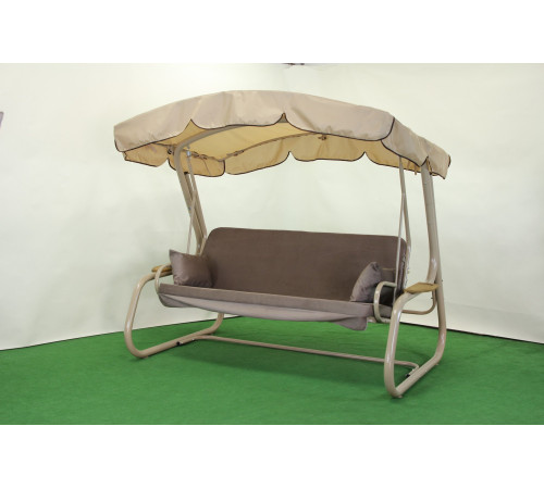 Садова гойдалка GreenGard Валенсія Solo, коричнево-бежева