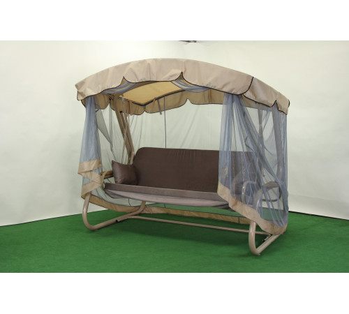 Садова гойдалка GreenGard Валенсія Solo, коричнево-бежева