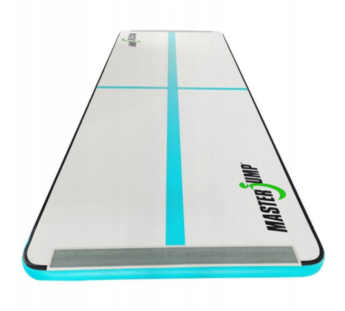 Мат гімнастичний надувний MASTER S-Pro 400 x 150 x 10 см, сіро-синій