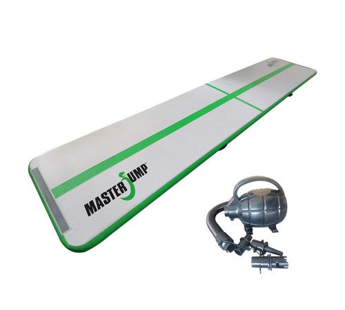 Мат гімнатичний надувний MASTER 500 x 100 x 10 см, сіро-зелений