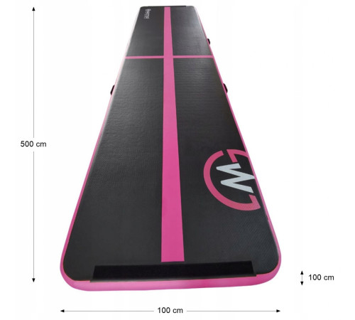 AirTrack Dmuchana Mata Gimnastyczna MASTER 500 x 100 x 10 cm Black-Pink